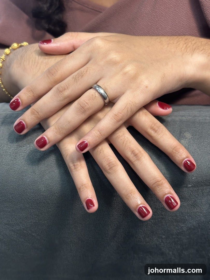 Hands with Red Nail Polish