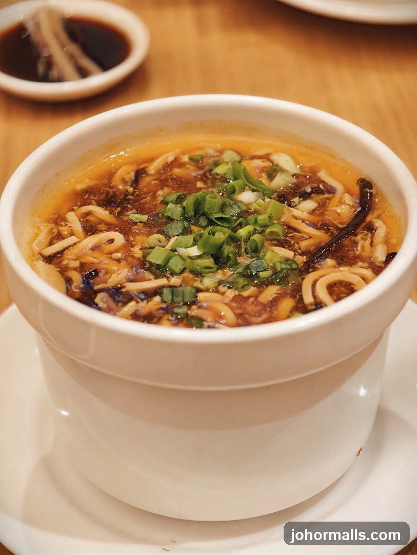 Soup in ceramic bowl