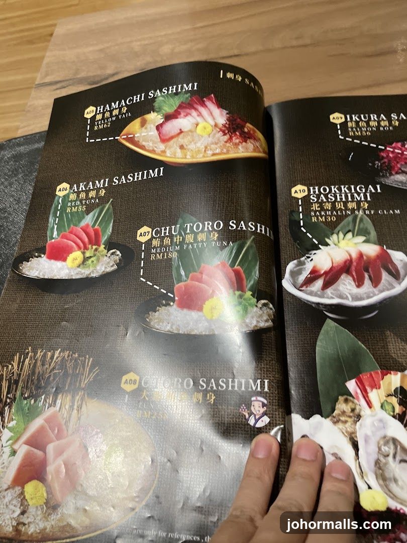 Sashimi Menu Page