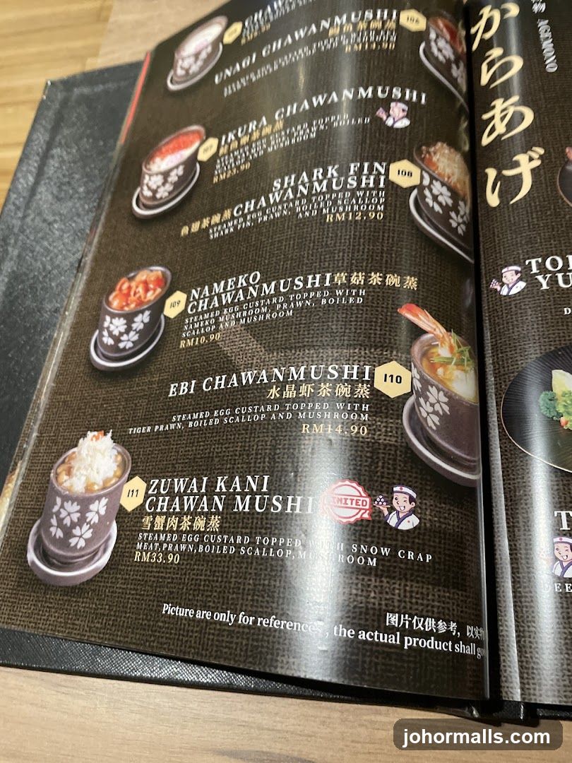 Chawanmushi Menu