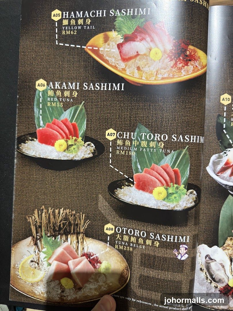 Sashimi Menu Section