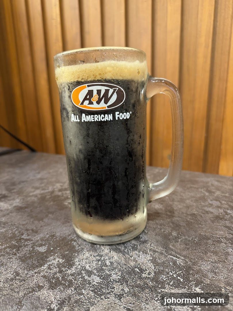 A&W mug on table