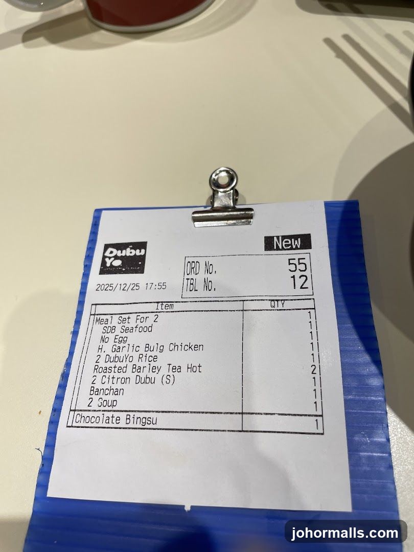 DUBU YO Order Slip