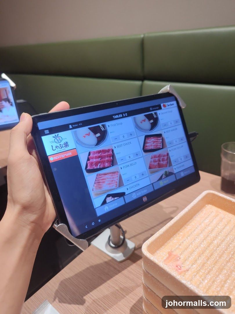 Tablet Order Screen at Restaurant