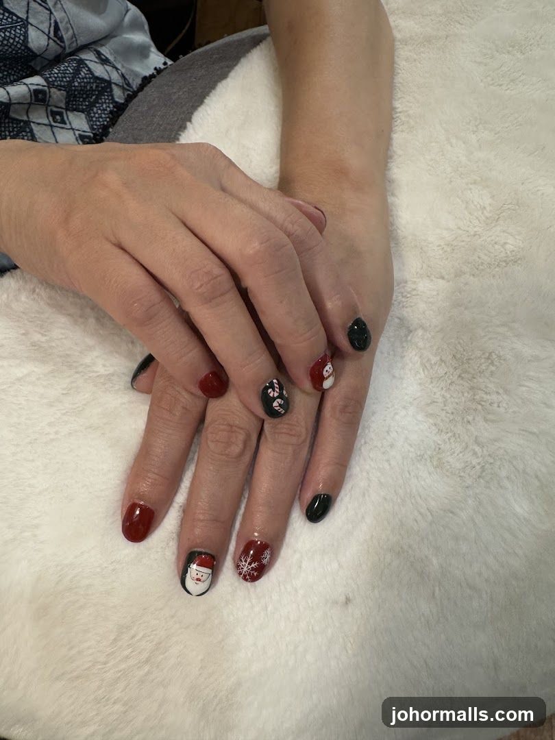 Christmas-themed nail art