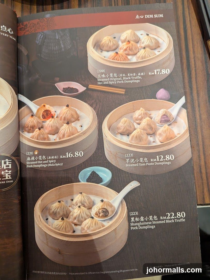Dim Sum Menu Page