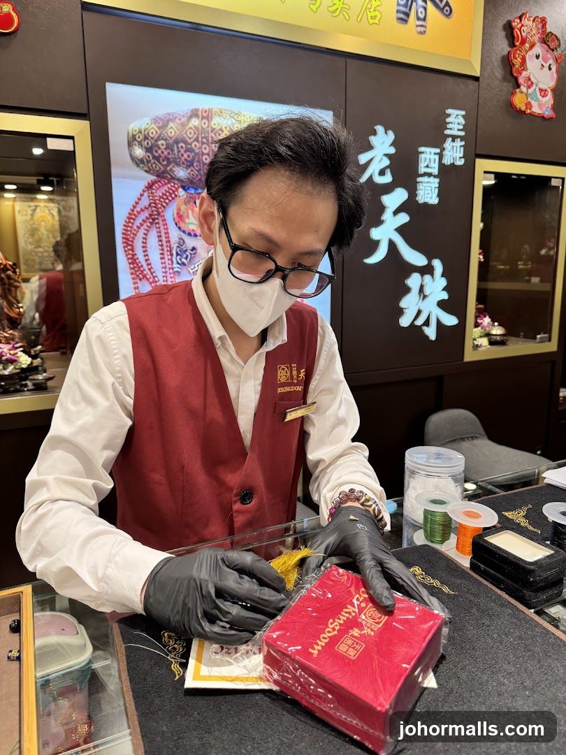 Staff at counter in jewelry store