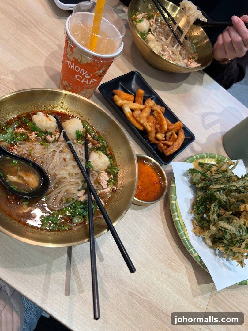 Table with Thai-style dishes