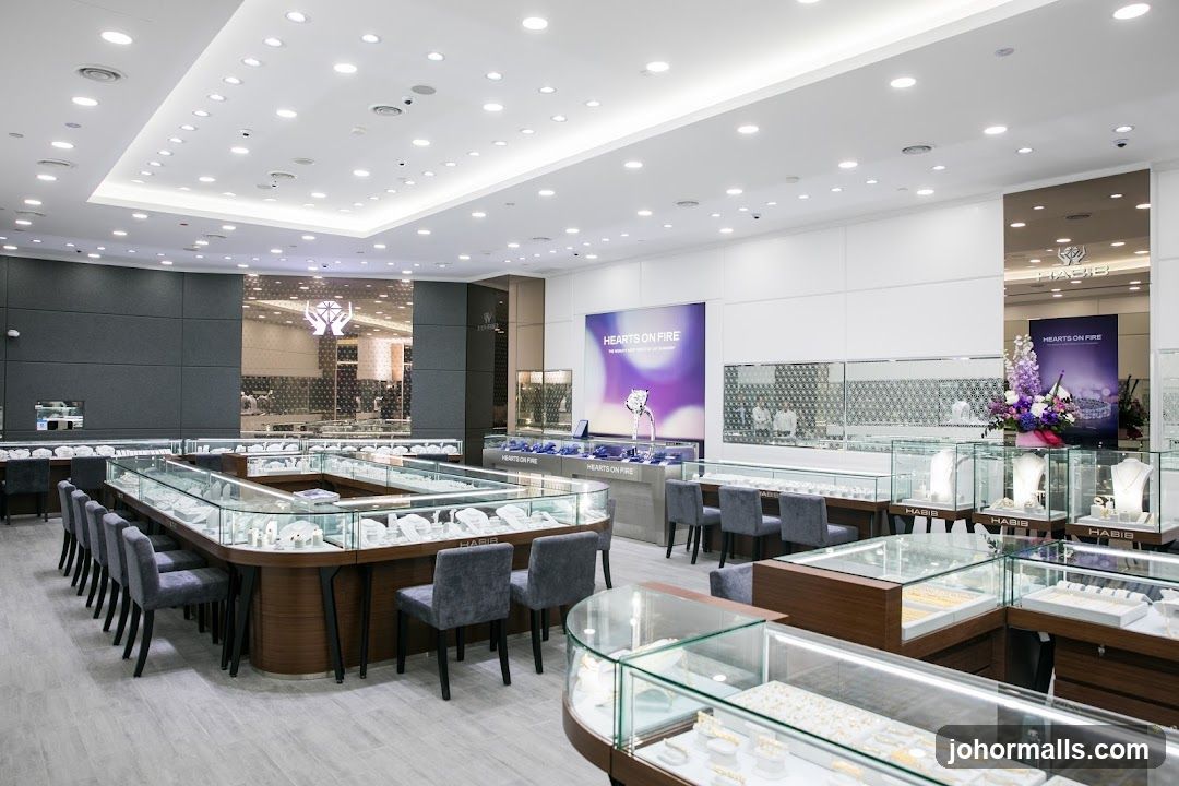 Interior of a luxury jewelry store