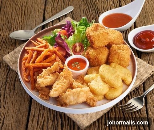 Food Plate on Wooden Table