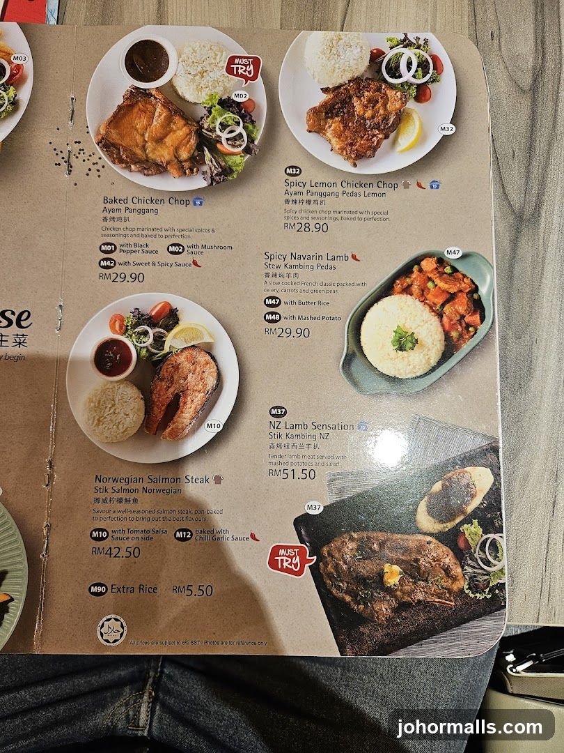 Restaurant Menu Page