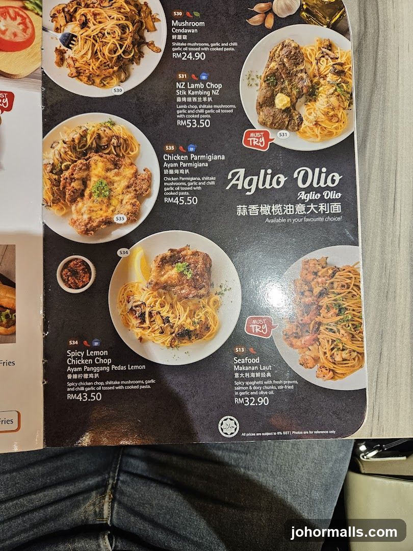 Pasta Menu Section