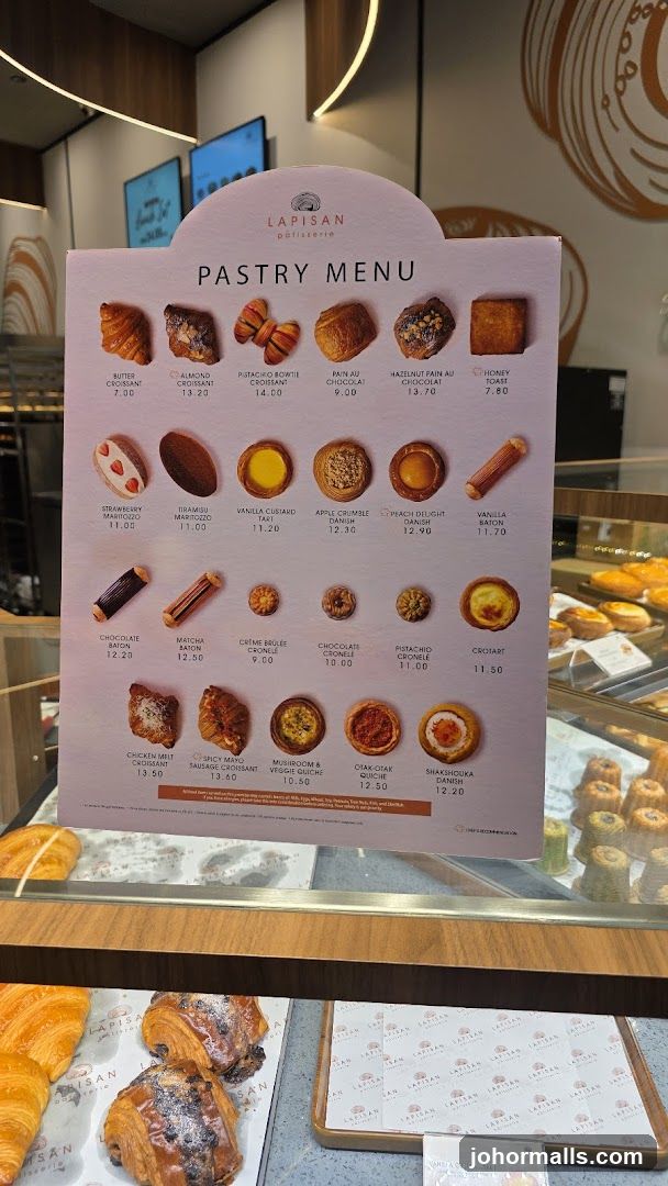 Lapisan Pâtisserie Pastry Menu