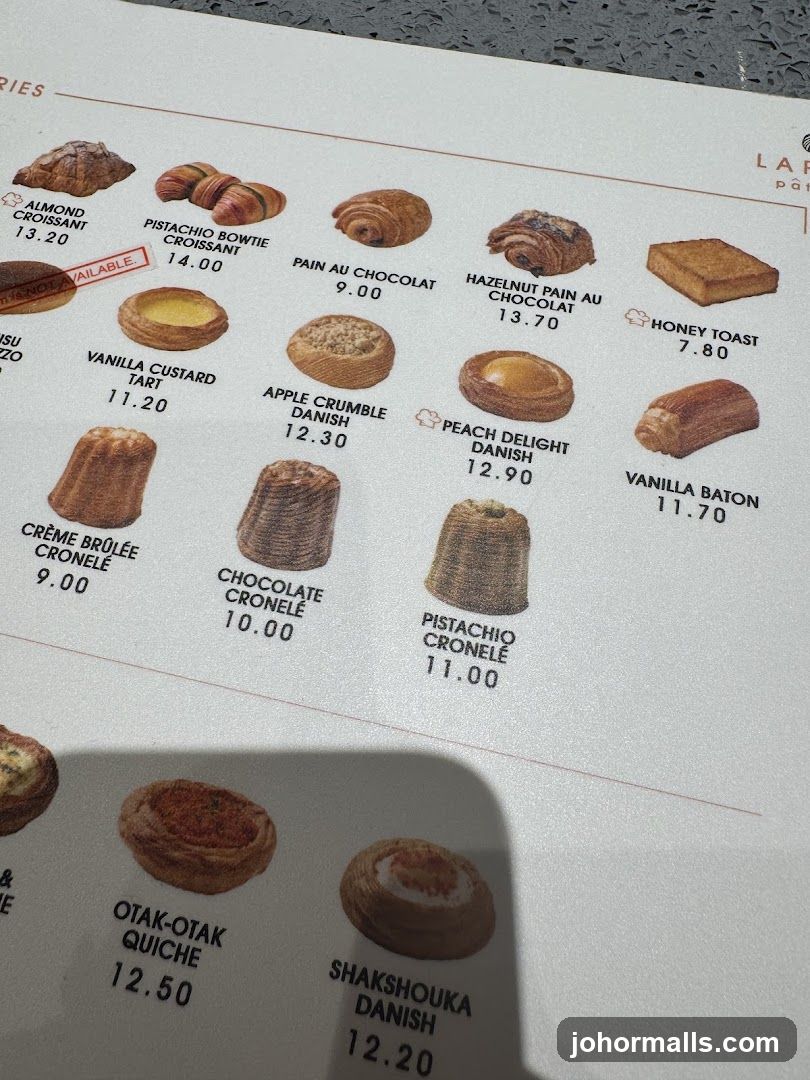 Pastry Menu