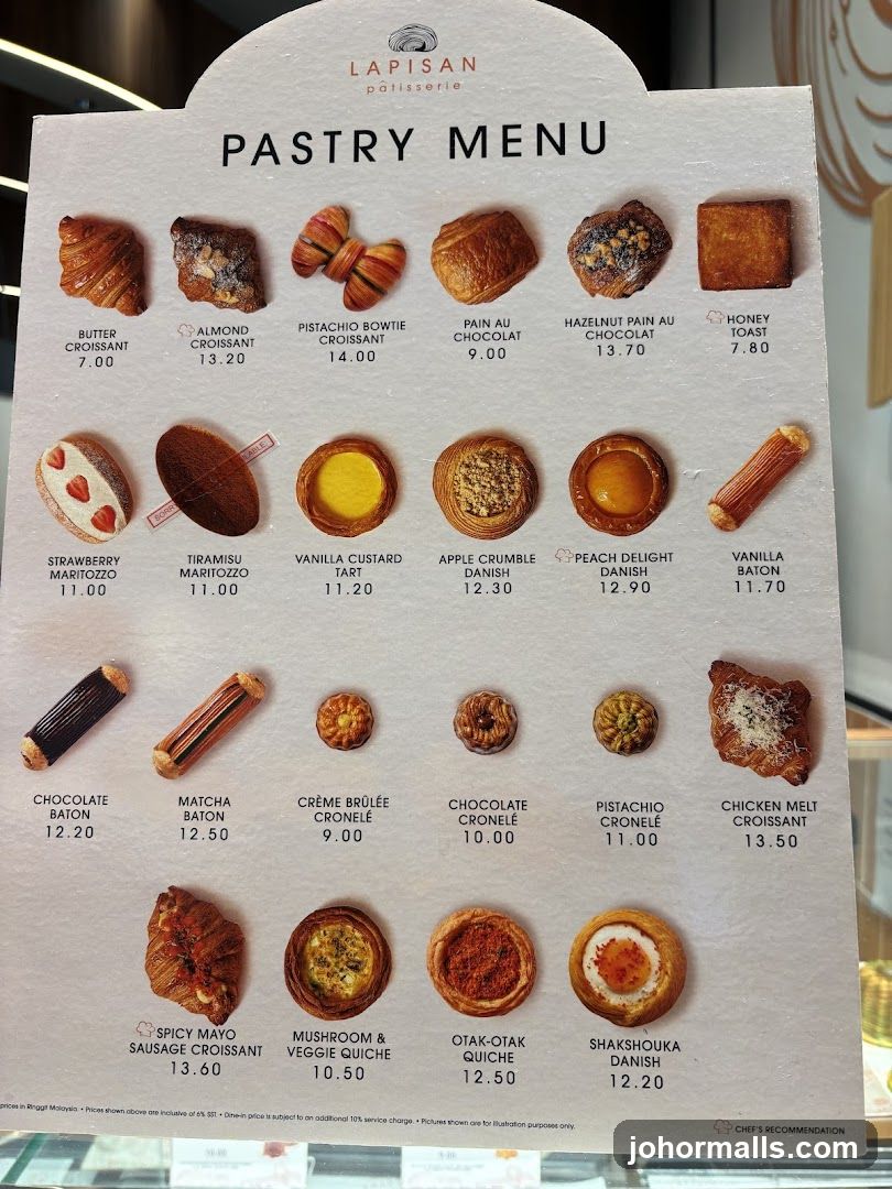 Lapisan Patisserie Pastry Menu