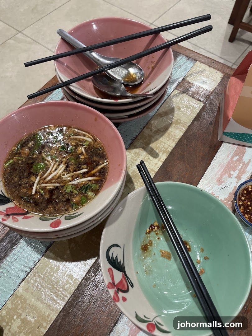 Table with bowls and chopsticks