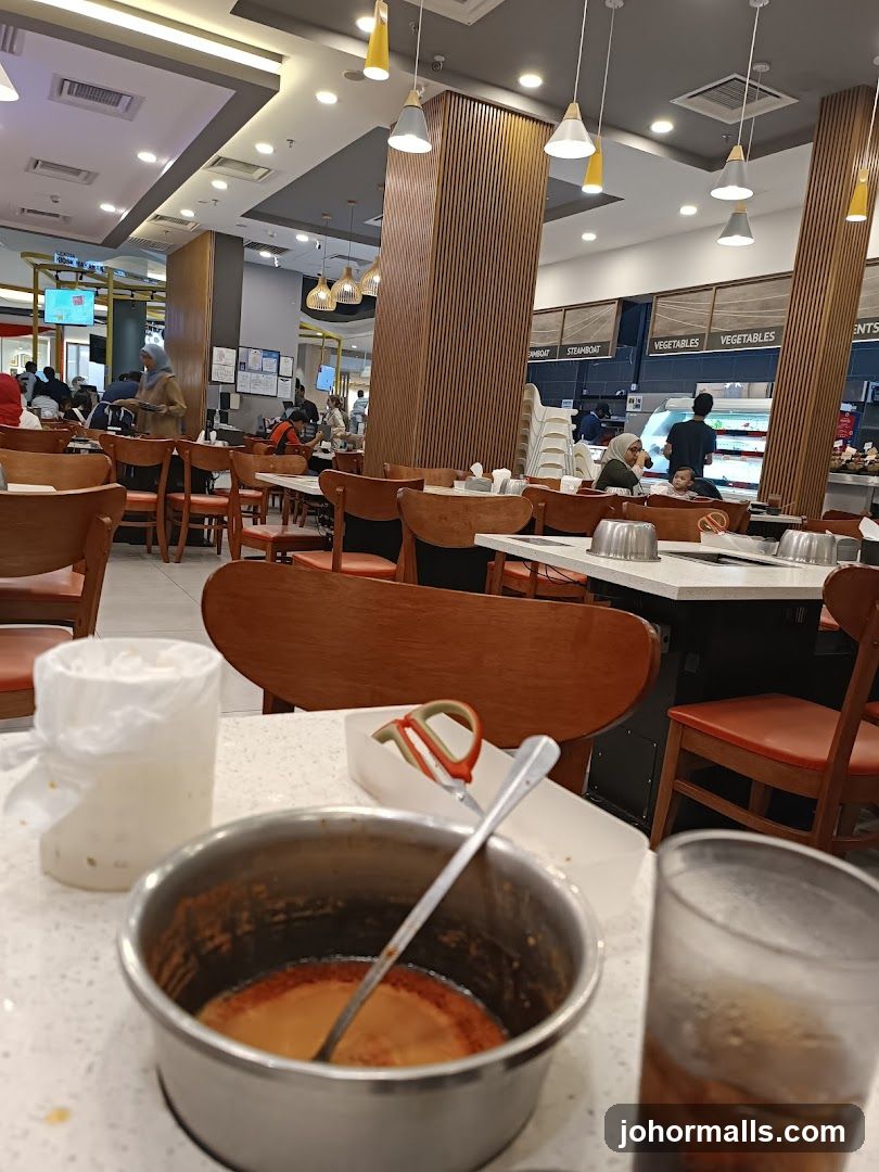 Restaurant Interior with Steamboat Setup