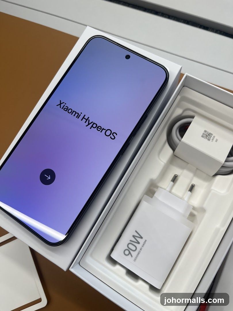 Xiaomi HyperOS Phone and Charger