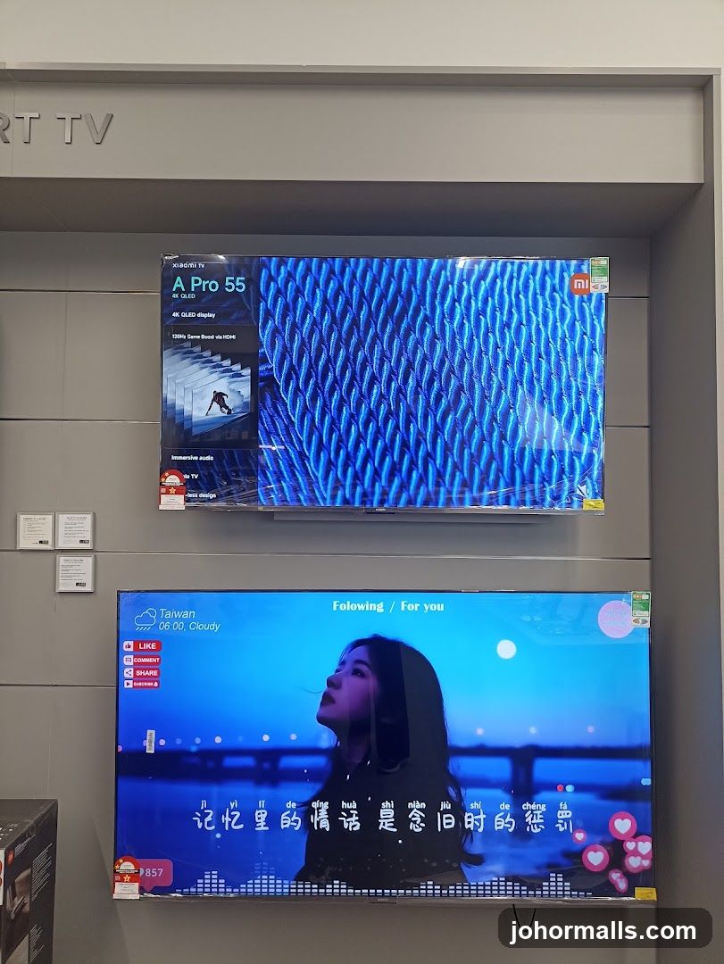 Televisions on display