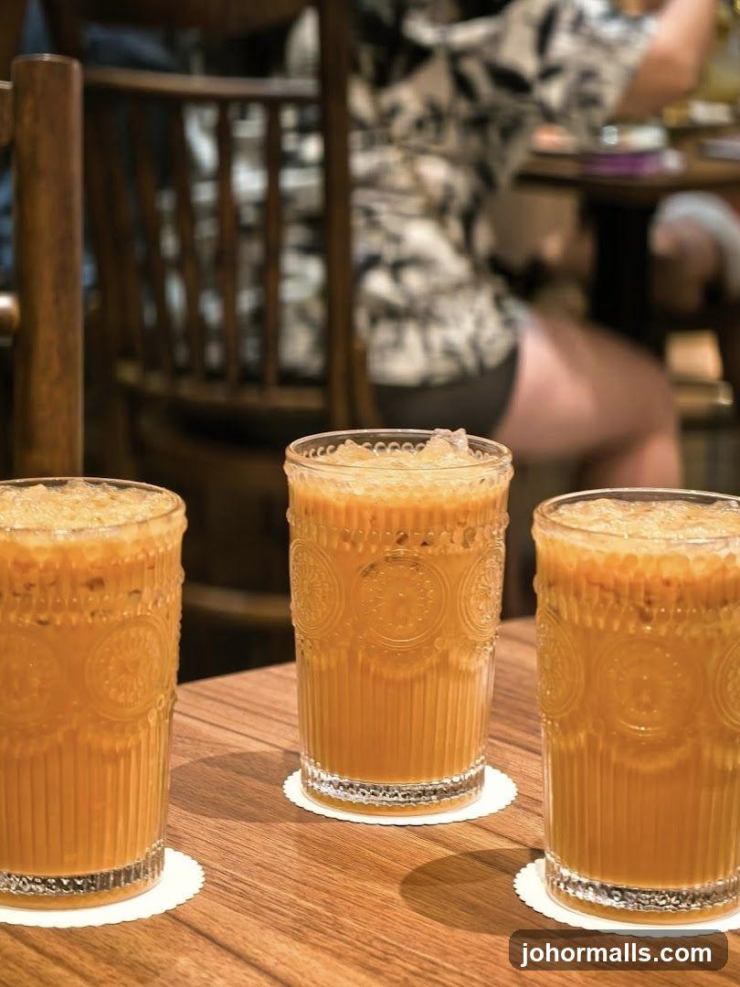 Three Iced Drinks on a Table