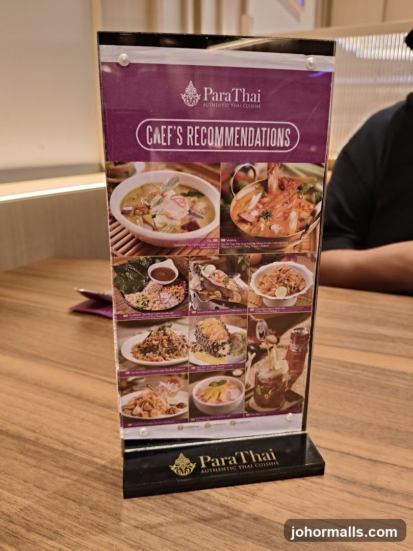 ParaThai Chef's Recommendations