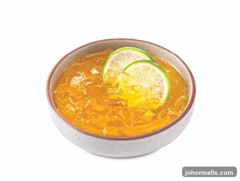 Orange Jelly with Lime Slices