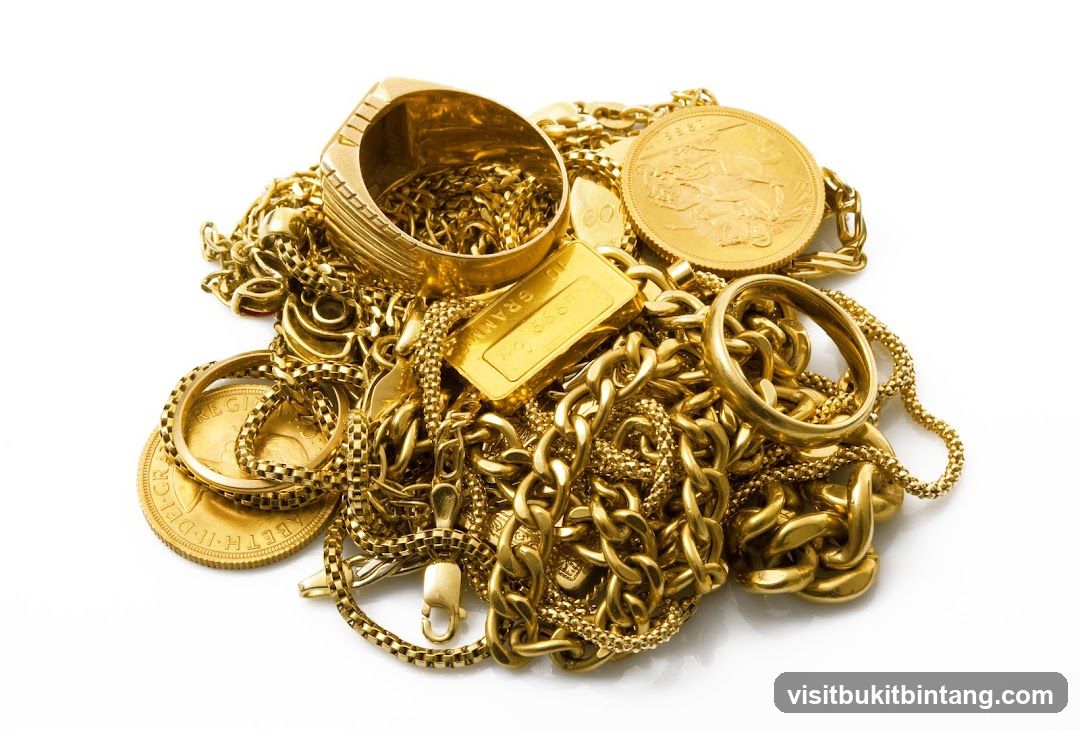 Pile of Gold Jewelry and Coins