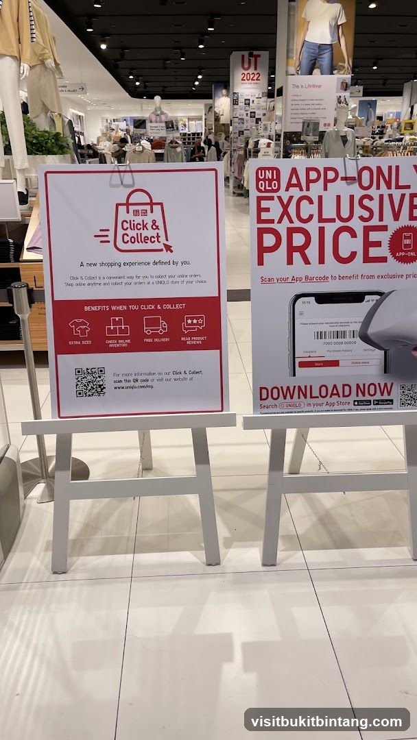 UNIQLO Click & Collect and App-Only Exclusive Price Signs