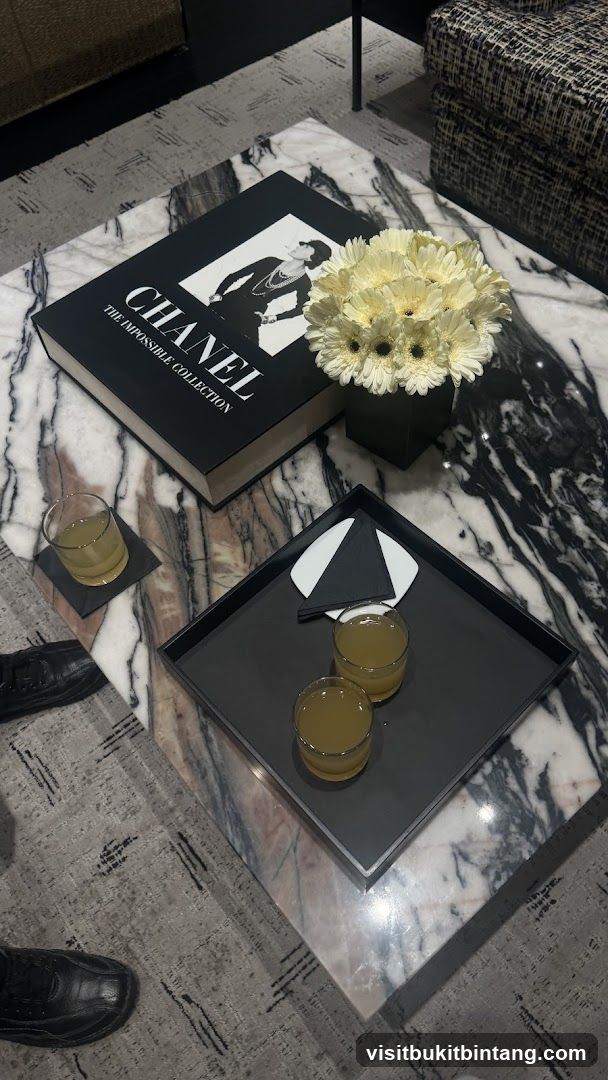 Chanel coffee table book with drinks