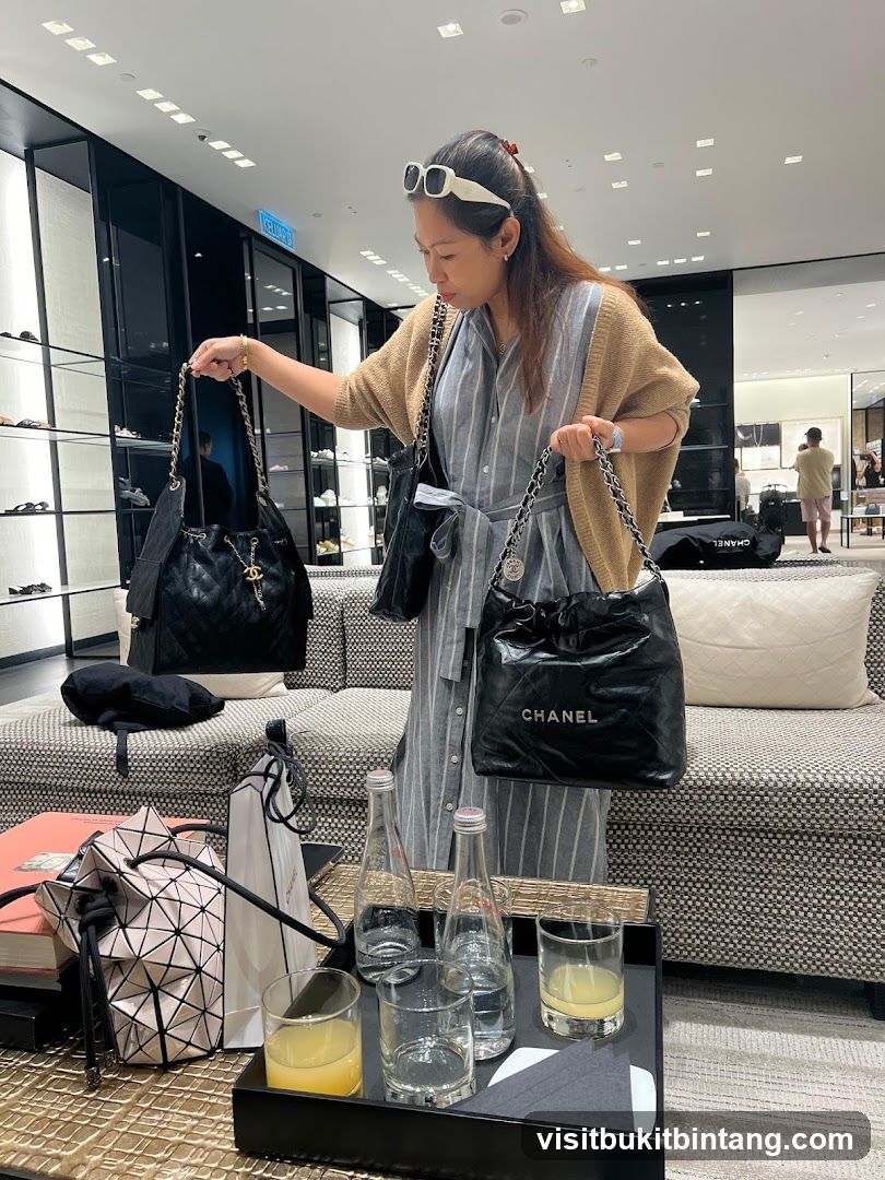 Woman Shopping for Chanel Bags