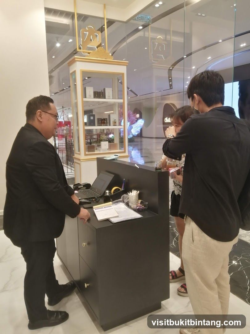 Perfume counter in a mall