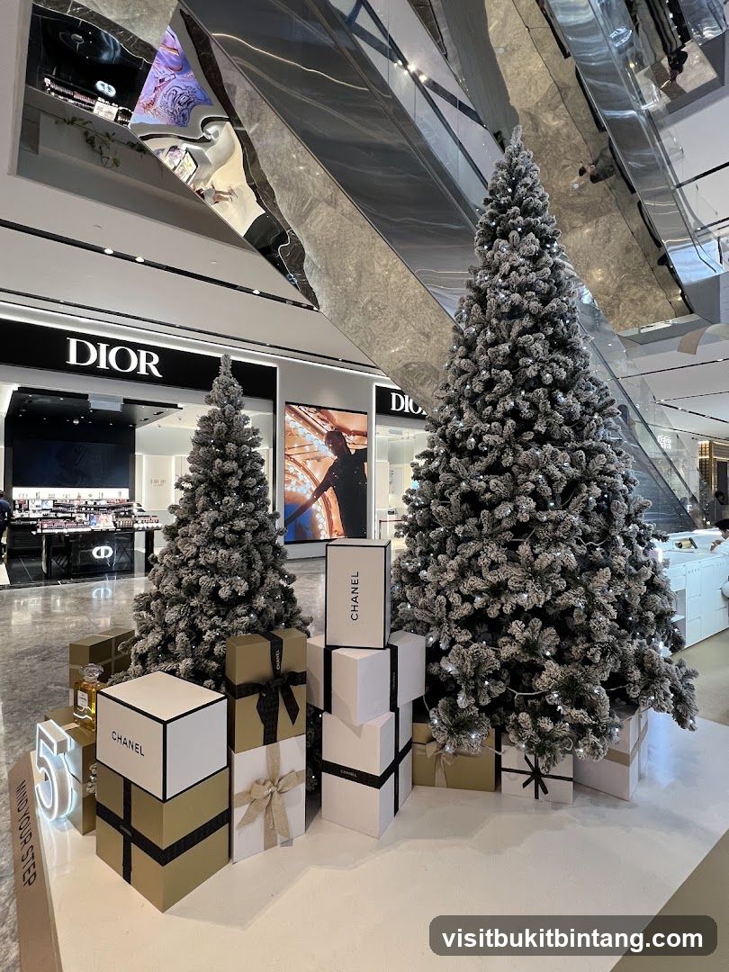 Christmas Display with Dior and Chanel Branding