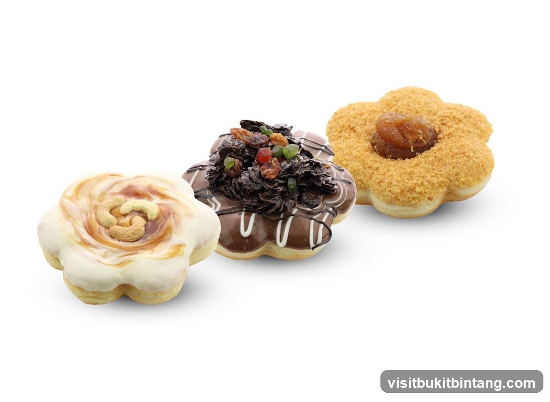 Three Flower-Shaped Donuts