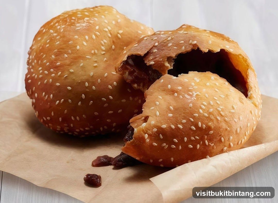 Sesame Seed Pastries with Red Bean Filling