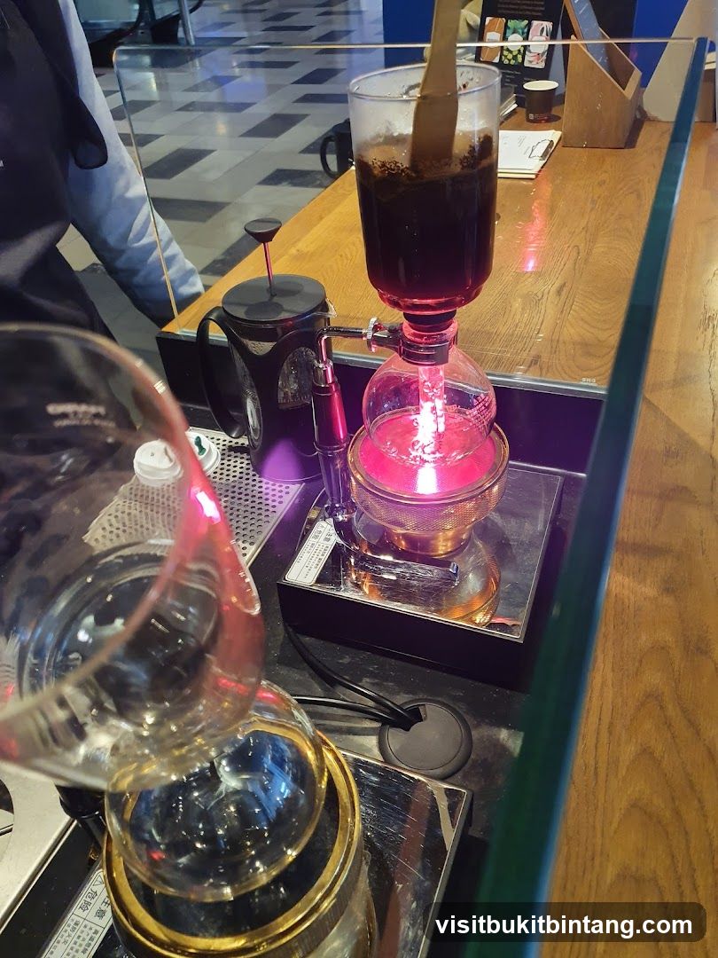 Siphon Coffee Maker in Use