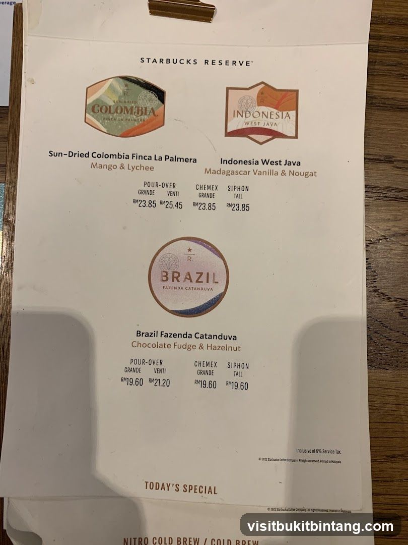 STARBUCKS RESERVE