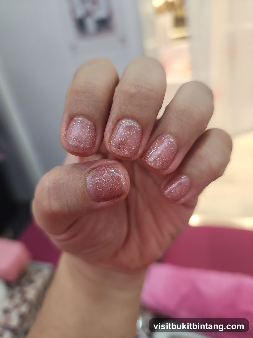 Sparkling Pink Nails