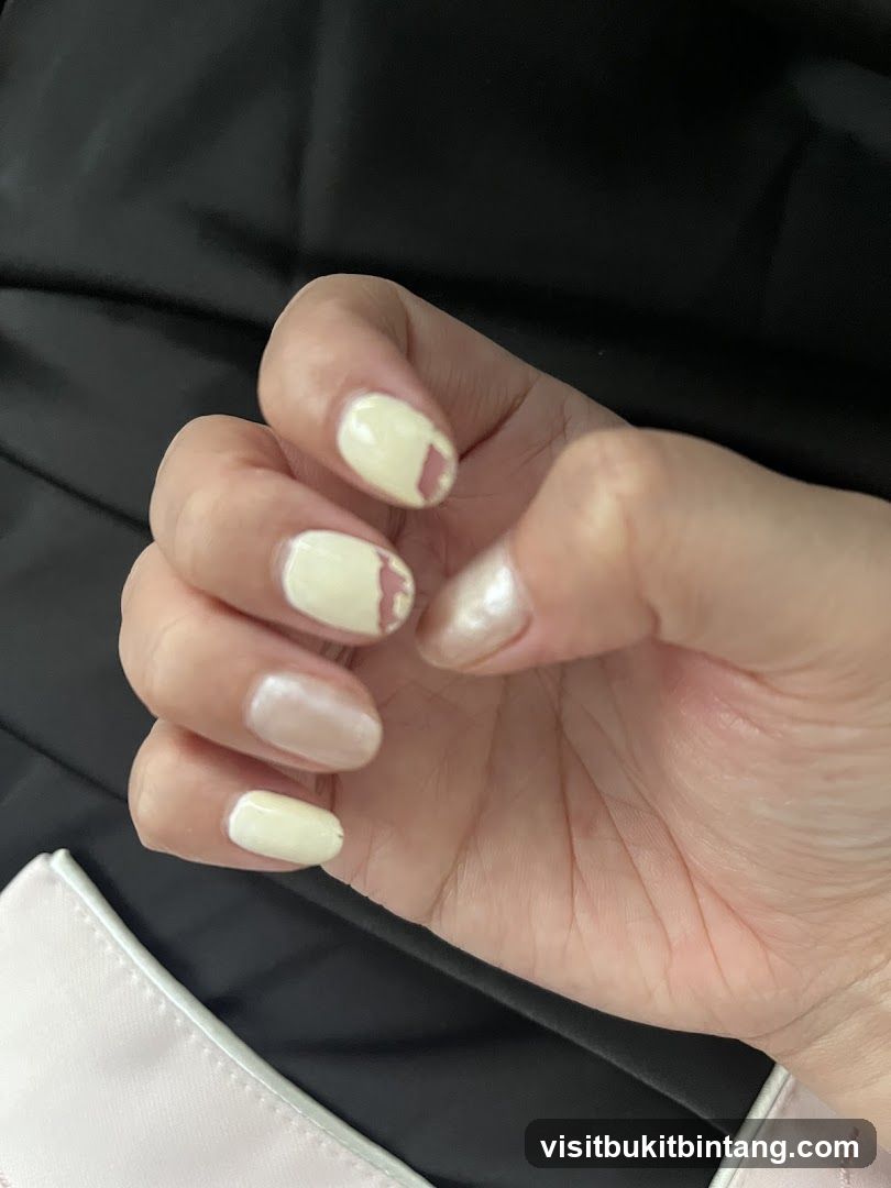 Nails with chipped polish