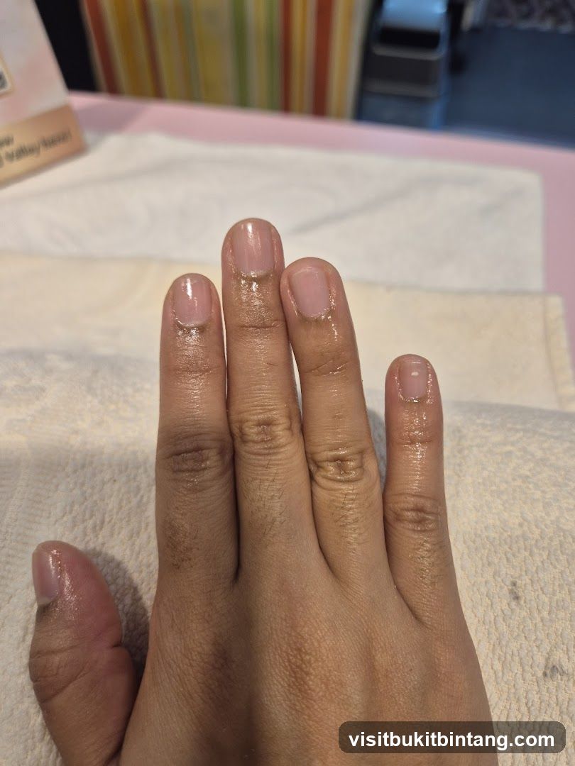 Freshly manicured nails