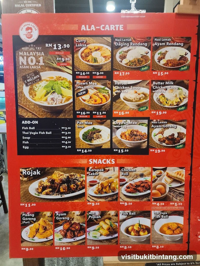 Ah Cheng Laksa Menu