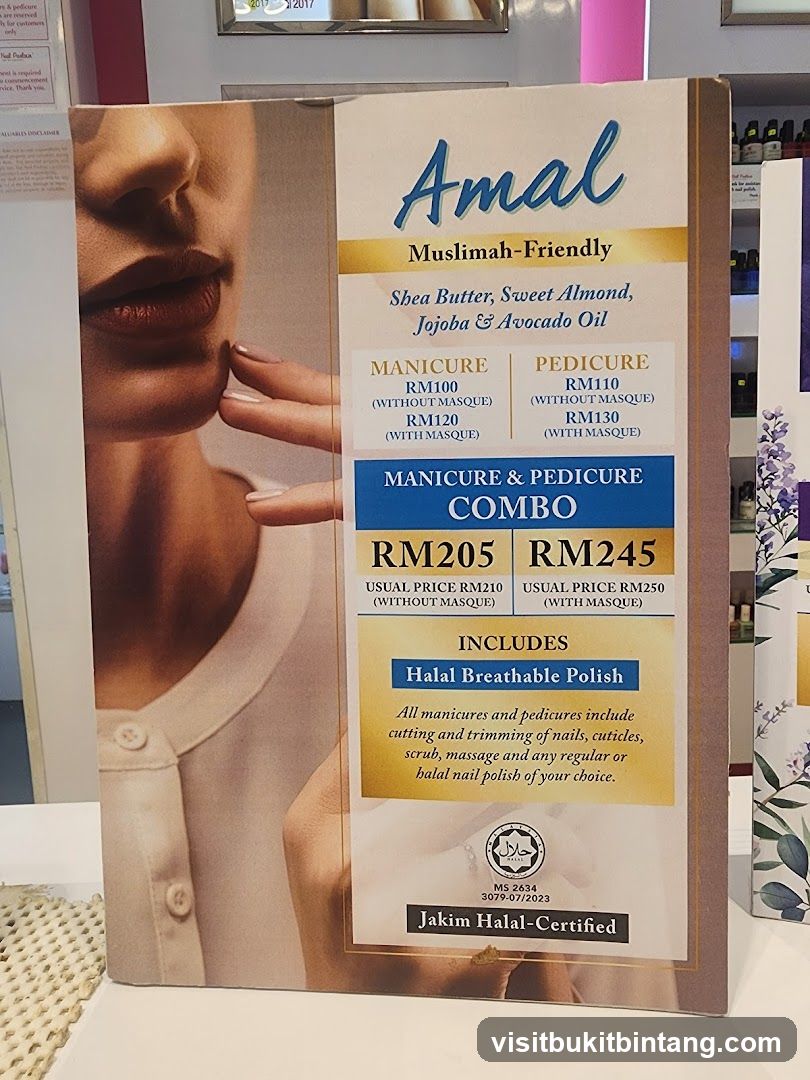 Amal Muslimah-Friendly Manicure & Pedicure Menu