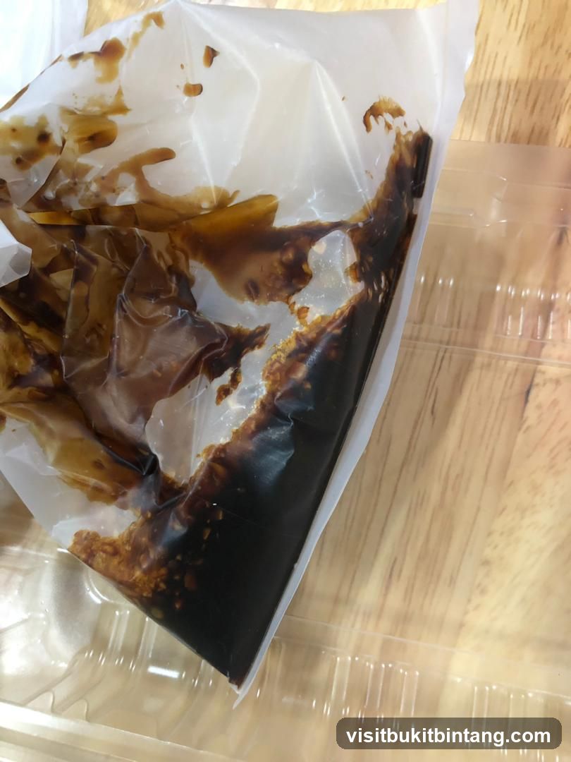 Sauce in a plastic bag