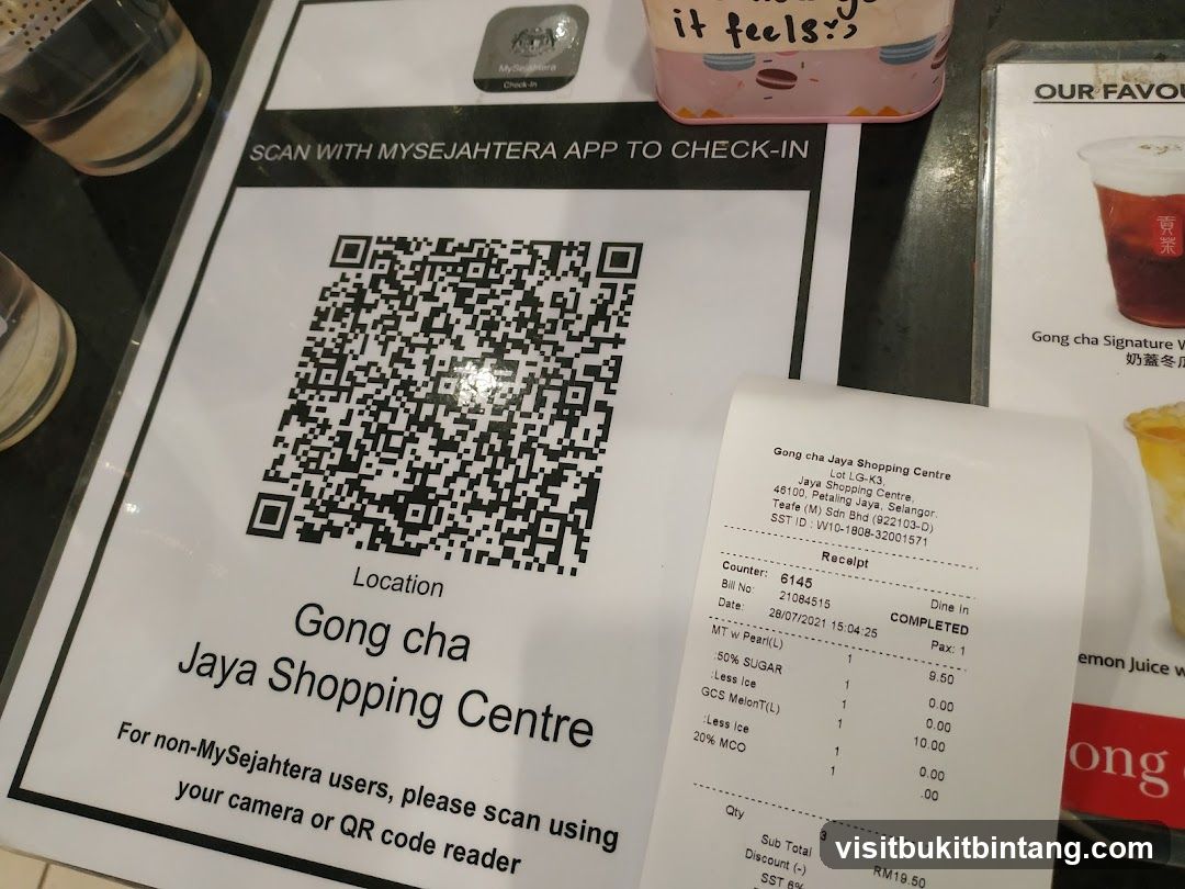 Gong Cha Receipt and QR Code