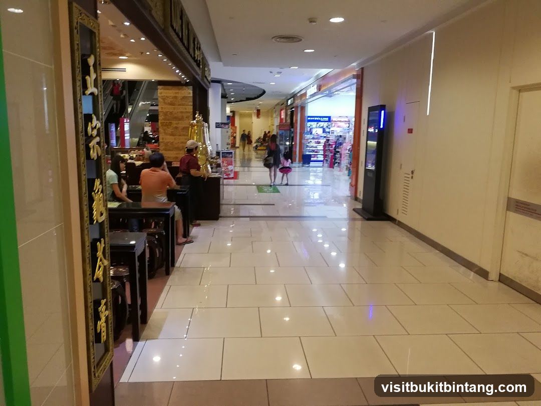 Mall Interior with Shops and Diners