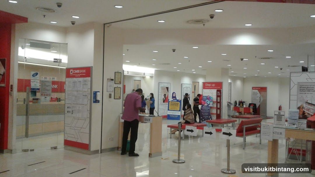 Bank interior with waiting area