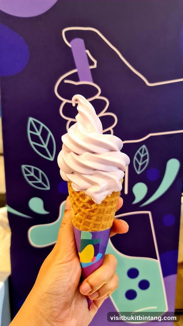 Purple Soft Serve Ice Cream Cone