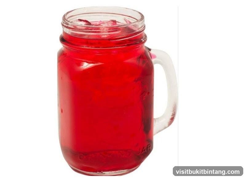 Red Drink in a Mason Jar