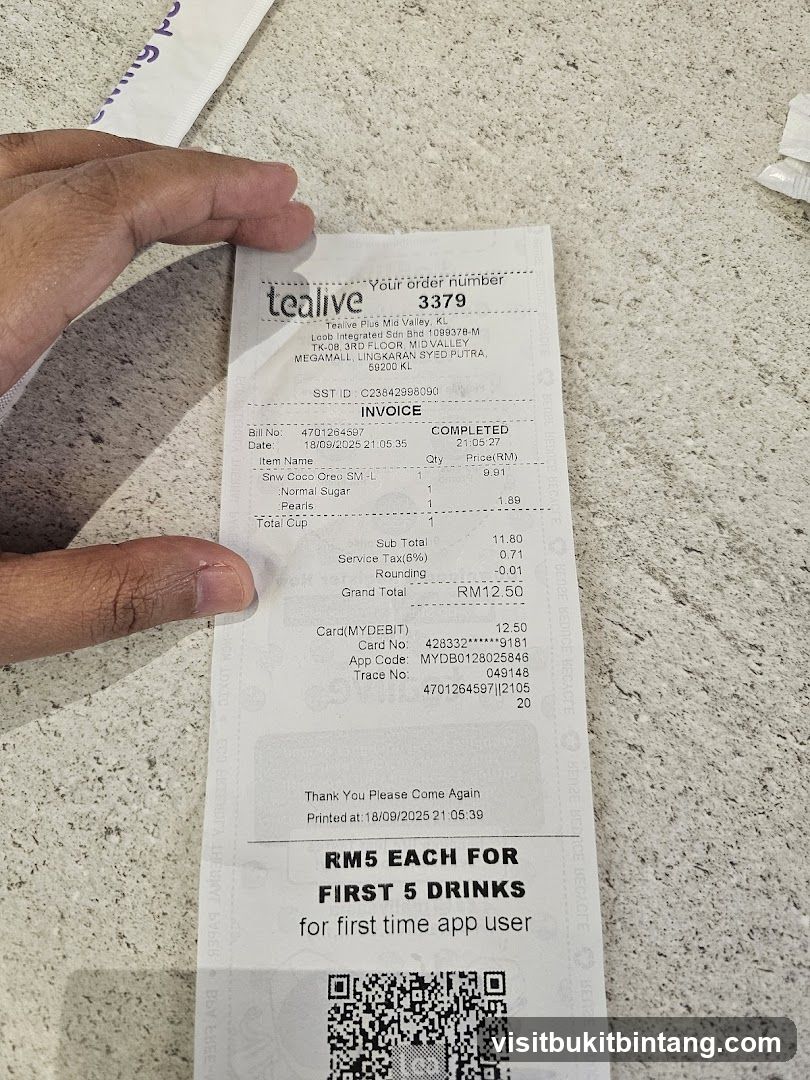 Tealive Receipt