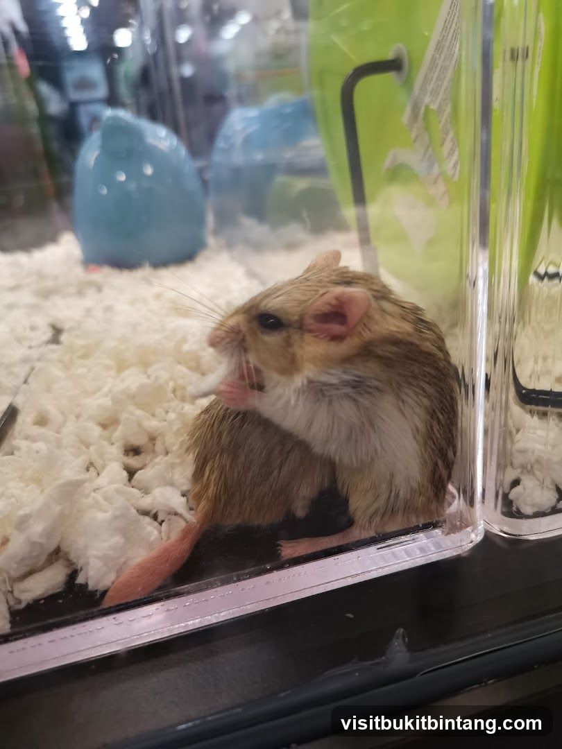 Gerbil in enclosure