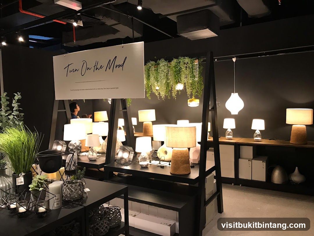 Interior of a lighting store